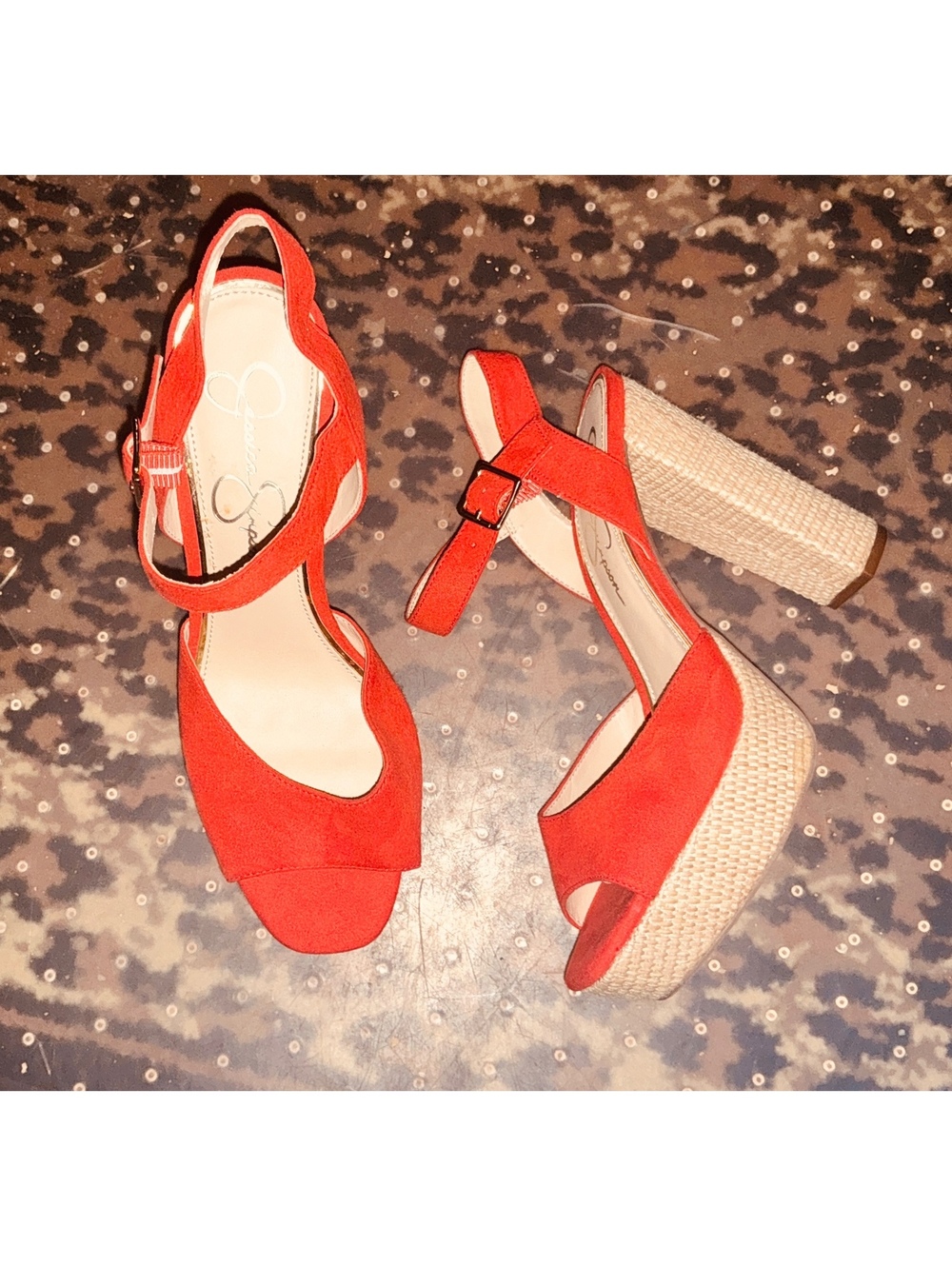 9 Orange Poppy Heels